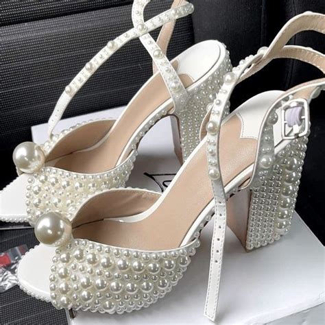 shoes with the fake pearl in the heels|pearl jimmy choo wedding shoes.